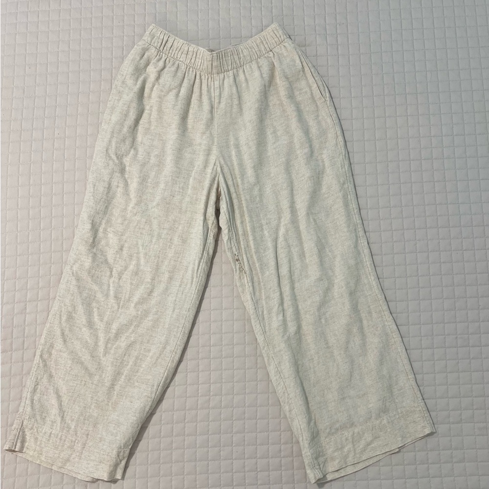 Abercrombie & Fitch Cream Elastic Waist Pants